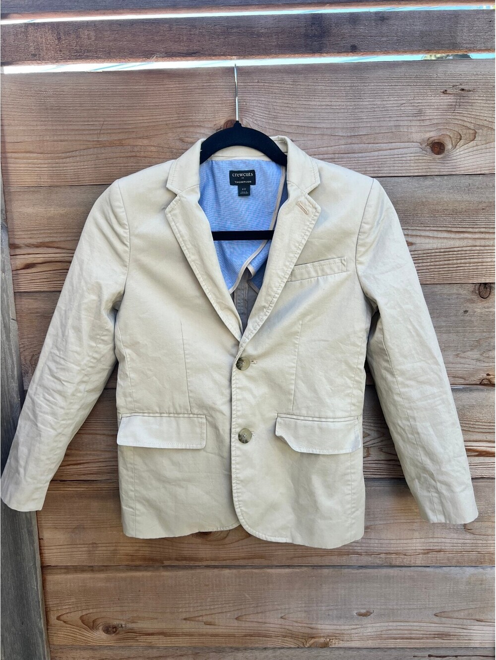 Crewcuts Thompson Boys' Beige Cotton Blazer Size 10